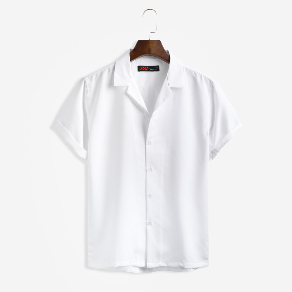 Áo sơm mi nam ngắn tay basic - White